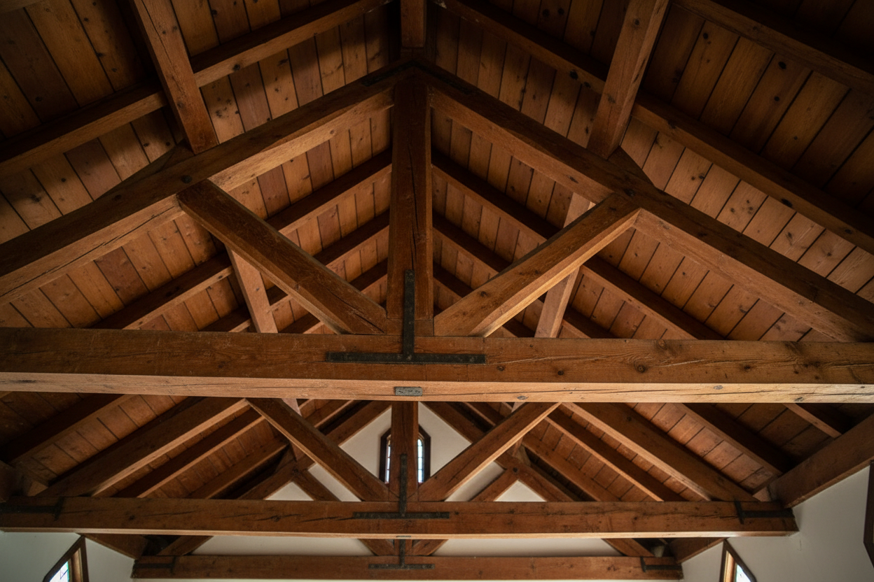 Historic chapel timber beams